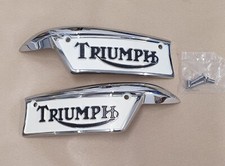 TRIUMPH TANK BADGES 1969 ONWARDS 82-9700/9701 T100 T120 T140 T150 WITH SCREWS