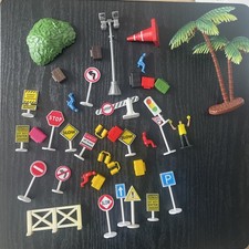 Vintage Toy Road Signs Figures Lot with Some Spares 