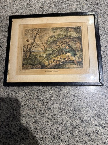 Antique hand coloured print - hand,