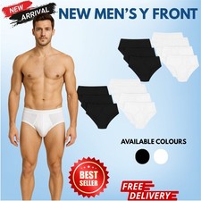 12 Pairs 6 , 3 Men's Y-Fronts Underpants, 100% Pure Cotton Underwear, S L XL 5XL