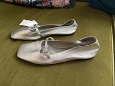 Zara Metallic Silver Leather