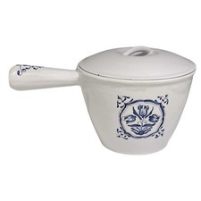 Vintage Le Creuset Cast Iron Fondue Pan – Rare 1940s/50s Pattern, Farmhouse Chic