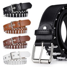 Men Punk Rock Studded Black