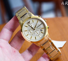 NEW EMPORIO ARMANI AR11332 MEN'S WATCH RENATO YELLOW GOLD TONE & CREAM