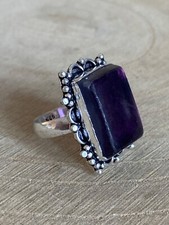 Fluorite Gemstone Ring Size M