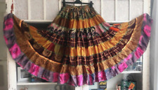 stunning multi-print SEMI-SHEER* TIERED GYPSY BELLY DANCE SKIRT*one size