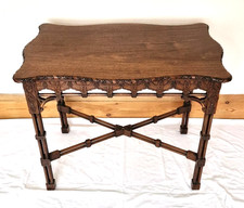 Late Victorian/Edwardian Mahogany Chippendale Revival Silver or Hall Table c1900