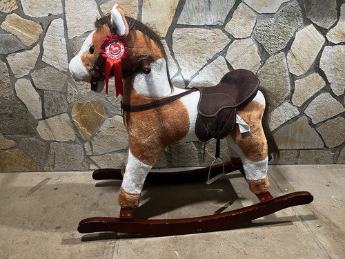 Plush rocking horse brown - horse,