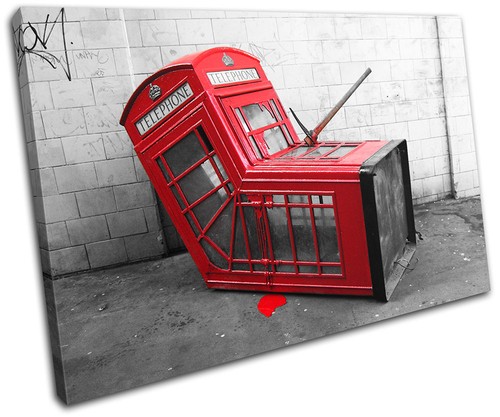 Telephone box banksy street - telephone,
