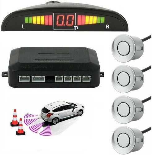Silver car rear reverse radar - silver,