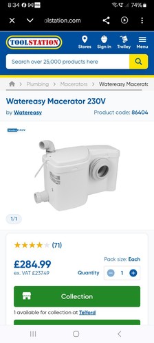 Waterways macerator 230v - 230v, pump