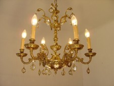 ANTIQUE SMALL CHANDELIER BRASS