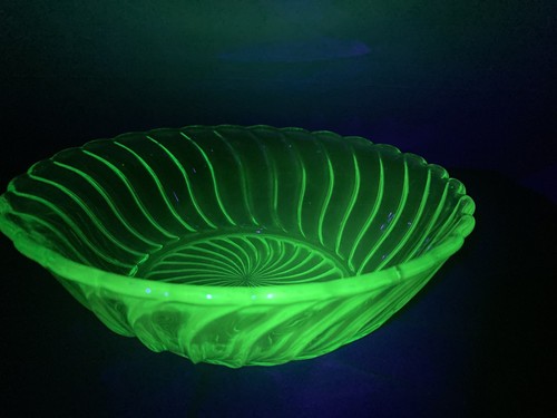 Bagley green uranium glass art - uranium,