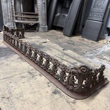 Original Antique Early Victorian / Georgian Cast Iron Fireplace Fender