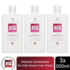 Autoglym Ultimate Concentrate Screenwash, Smear-Free Car Windscreens, 500ml 3Pk