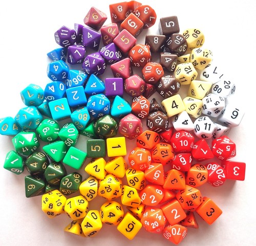 Solid colour dice set - solid,