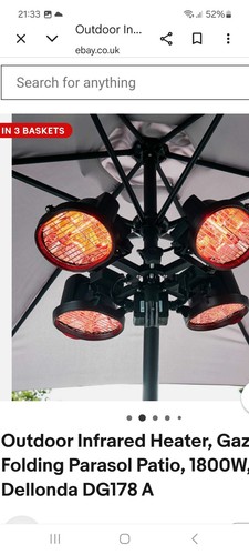Heatmaster 1800w quad parasol - heatmaster,