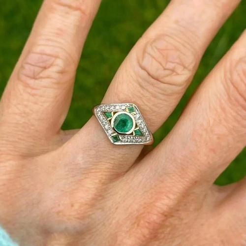 2ct art deco vintage - deco, lab