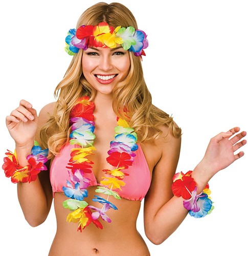 4pc hawaiian flower - hawaiian, garland