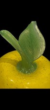 Yellow Apple Fruit Hand Blown
