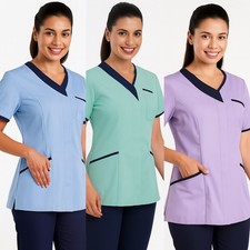 Nurses Dress Tunic Salon Beauty Uniform Medical Healthcare Nursing Asymmetrical