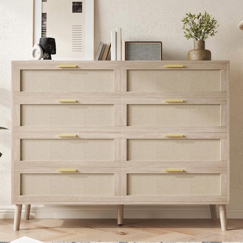 Wide rattan chest drawers - wide, 8