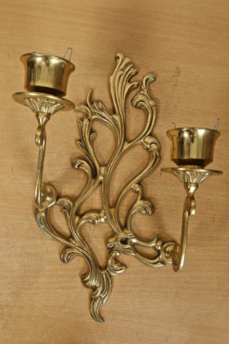 Vintage polished brass ornate - brass,