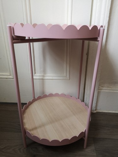 Pink scallop side table - table, with