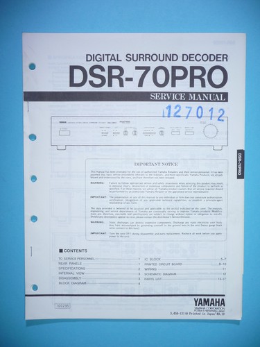 Service manual for - , yamaha