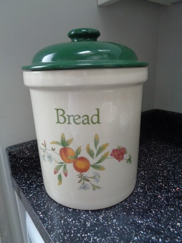 Cloverleaf peaches bread crock - peaches,