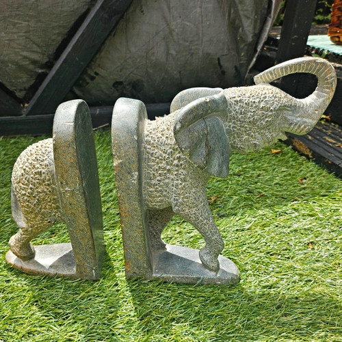 Grey stone elephant decorative - grey,