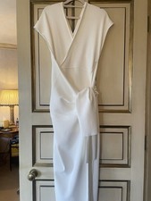 Sportmax Cream Stretch  Wraparound Dress Bust Stretchy 38” length 47” Size Large