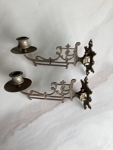 Pair antique brass wall - antique,