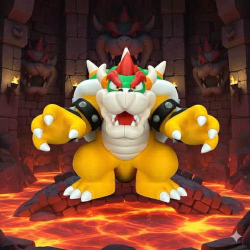 Printed bowser figure - bowser,
