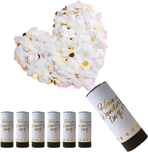 Pcs white confetti cannons - pcs,