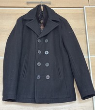 Schott NYC Pea Coat Black Wool