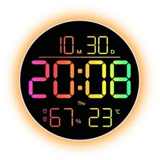 Oversized Digital Wall Clock With Dynamic Lighting