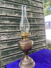 Duplex Veritas Duplex Brass Oil Lamp & Chimney Glass vintage antique collectible