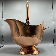 Large Antique Victorian Copper Coal Bucket Scuttle Log Bin Henry Loveridge & Co