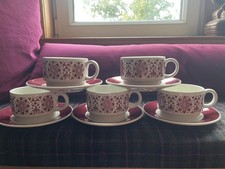 Vintage Arklow Larne Coffee Cups & Saucers Set of 5 