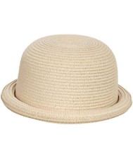 Hat Bowler Roll Up Woven Weave Summer Womens Hat