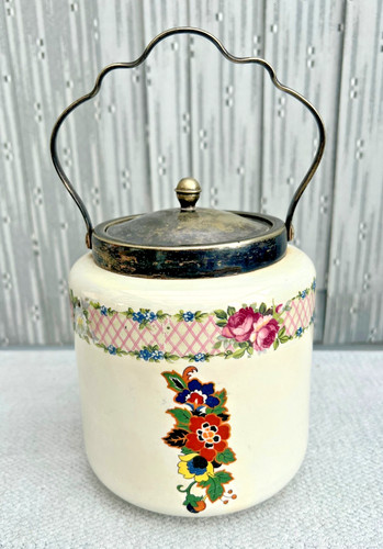 Vintage antique biscuit barrel - antique,