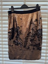 REISS Sequin Gold Skirt