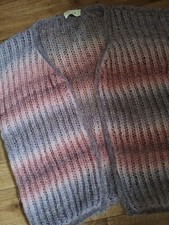 Vintage Shuttlewood Studio Hand Knitted Crochet Lilac Cardigan UK 12 EU 40 USA 8