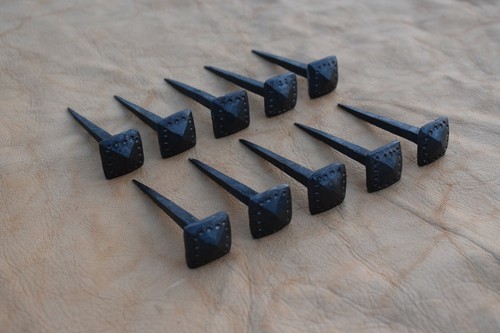 Vintage hand forged nails - vintage,