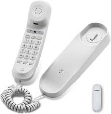 Corded Landline Home Phone Wall Mountable Desk Telephone Large Buttons Redial