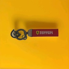 NEW GENUINE METAL FERRARI NEW LOGO SUEDE KEYRING  000087010B