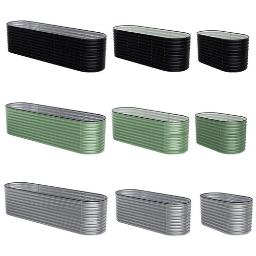 Galvanised raised garden bed - garden,