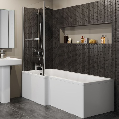 Shaped shower bath rh - shower,