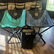 Set Of 2 Cliq portable camping chair With Carrying Case Blue And Green